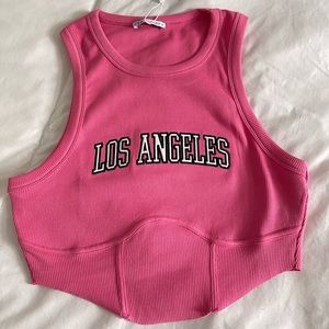 Zara - Pink Embroidered Bustier Tank Top